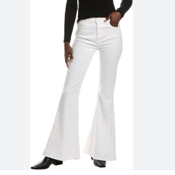 NWT 7 FOR ALL MANKIND JEANS Mega Flare Clean White Size 29 - Picture 1 of 12